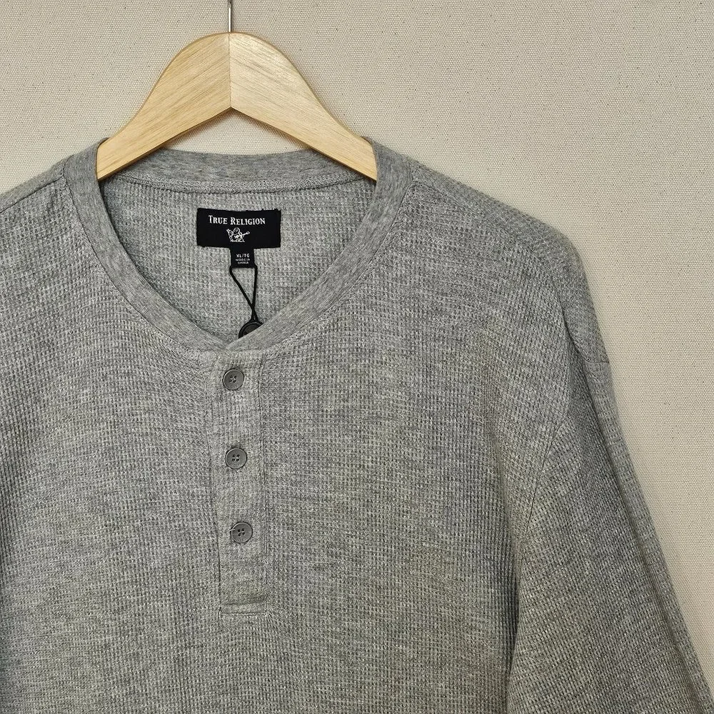 NWOT True Religion Waffle Knit Henley XL